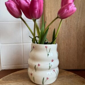 Rózsaszín tulipános váza