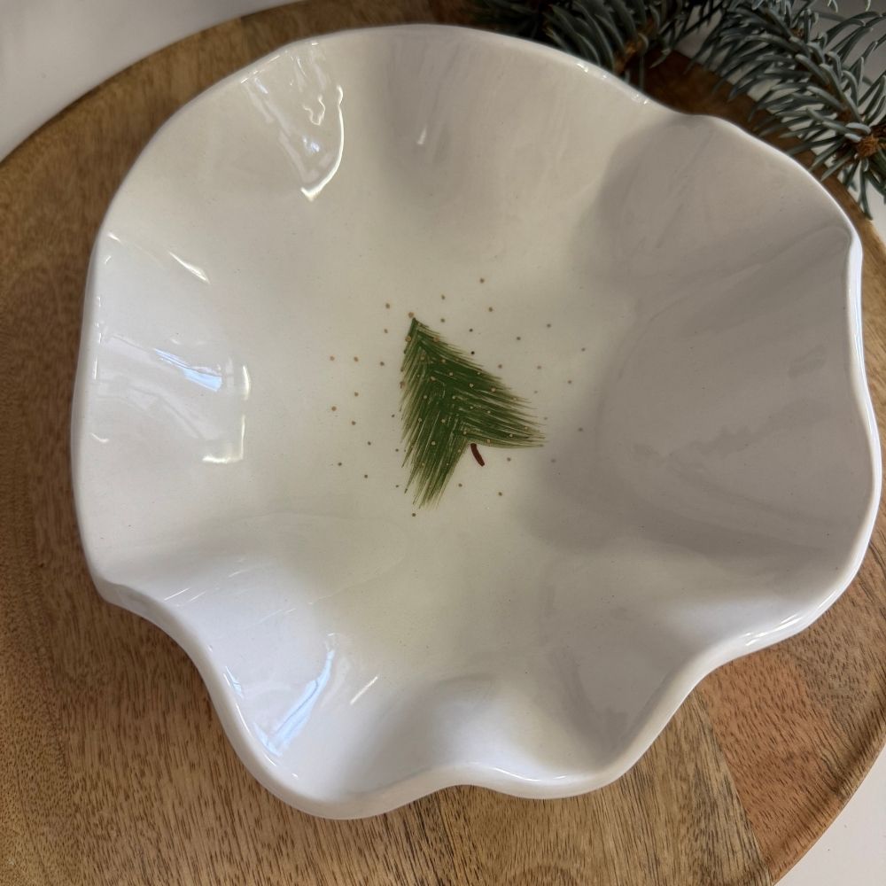 Arany fenyős fodros tál