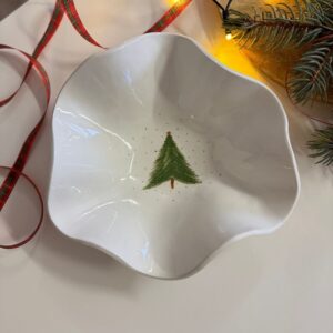 Arany fenyős fodros tál